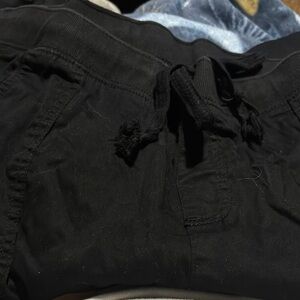 Black Casual Drawstring Pants